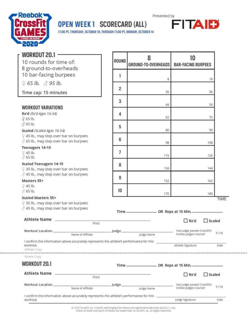 201 Workout Scorecard